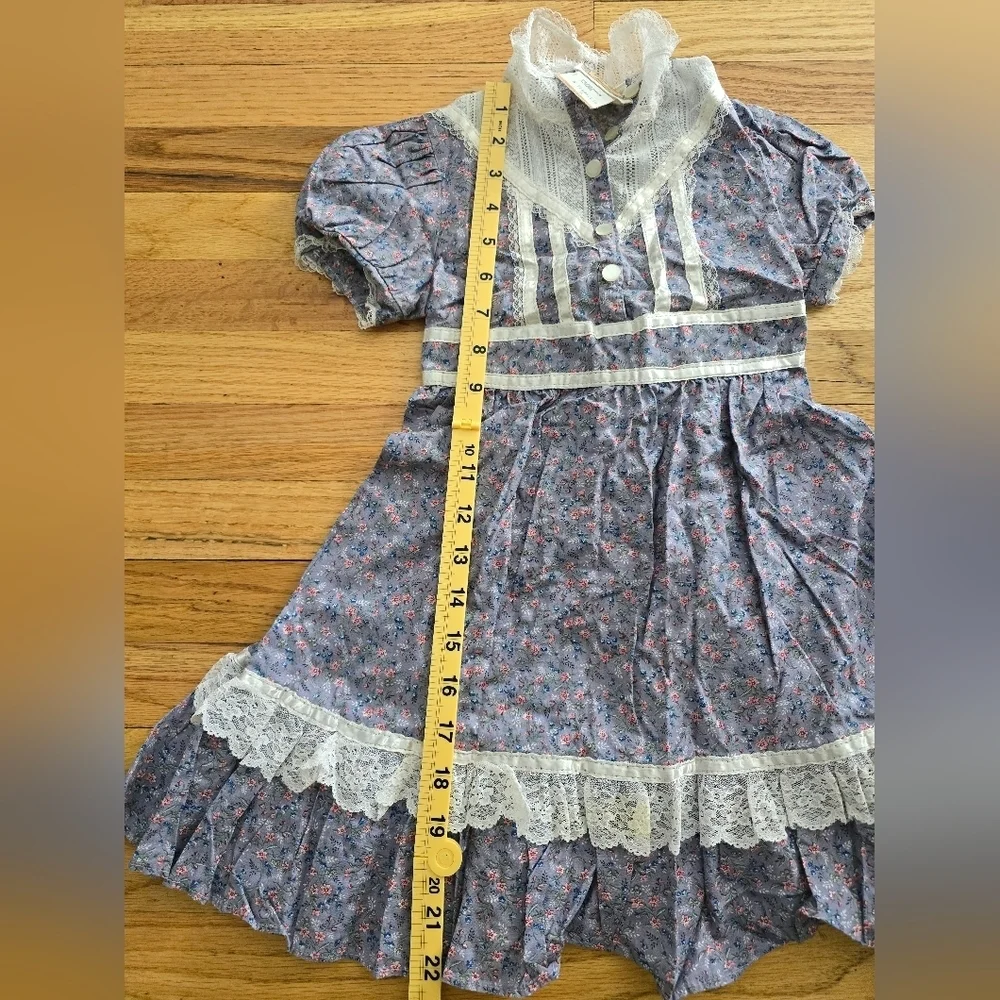 Gunne Sax Jessica Mcclintock Vtg 70s Girls Size 5 Ditsy Floral Peasant Dress